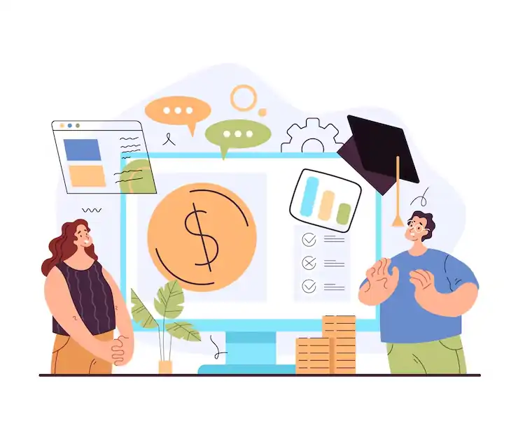 Young adult reviewing their finances and savings goals